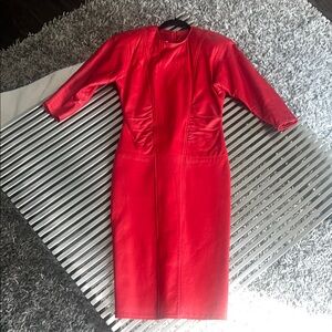 Vibrant Red Long Sleeve Dress